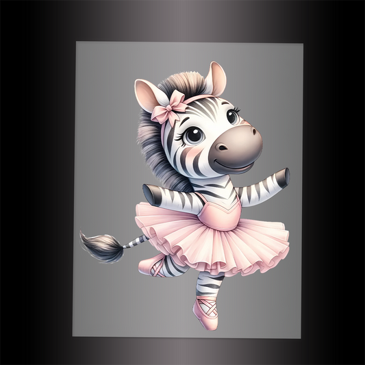 (DTF-10167) BALLERINA ZEBRA - Garment Transfer