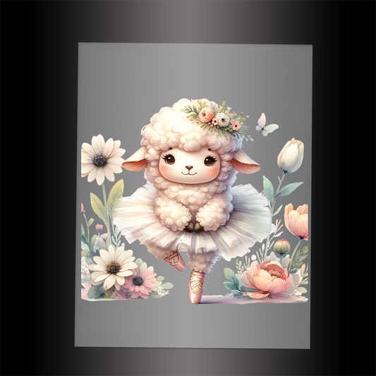 (DTF-10172) BALLERINA LAMB - Garment Transfer