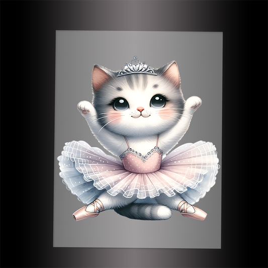 (DTF-10175) BALLERINA KITTEN - Garment Transfer