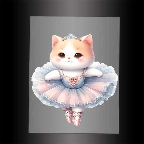 (DTF-10176) BALLERINA KITTEN - Garment Transfer