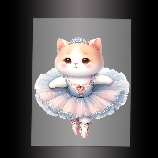 (DTF-10176) BALLERINA KITTEN - Garment Transfer