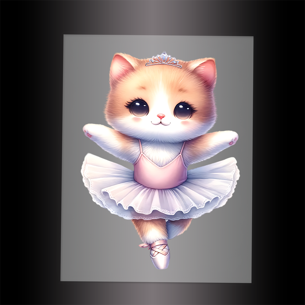 (DTF-10177) BALLERINA KITTEN - Garment Transfer