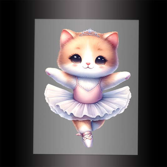 (DTF-10177) BALLERINA KITTEN - Garment Transfer