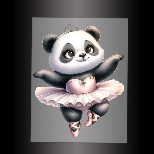 (DTF-10178) BALLERINA PANDA - Garment Transfer