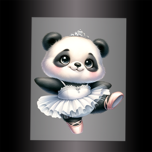 (DTF-10179) BALLERINA PANDA - Garment Transfer