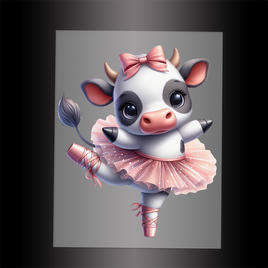 (DTF-10217) BALLERINA COW - Garment Transfer