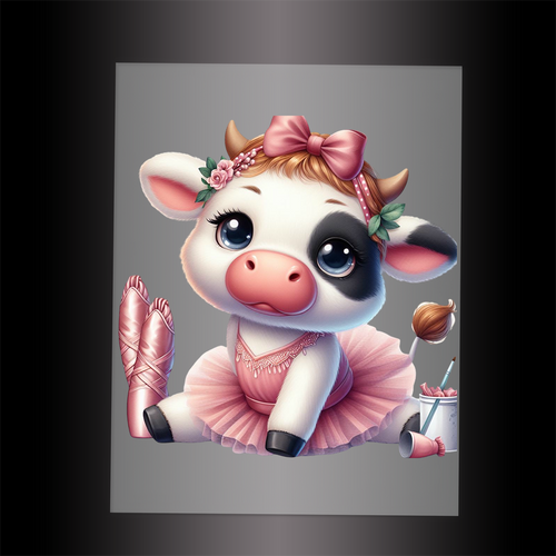 (DTF-10219) BALLERINA COW - Garment Transfer