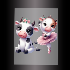 (DTF-10220) BALLERINA COW - Garment Transfer