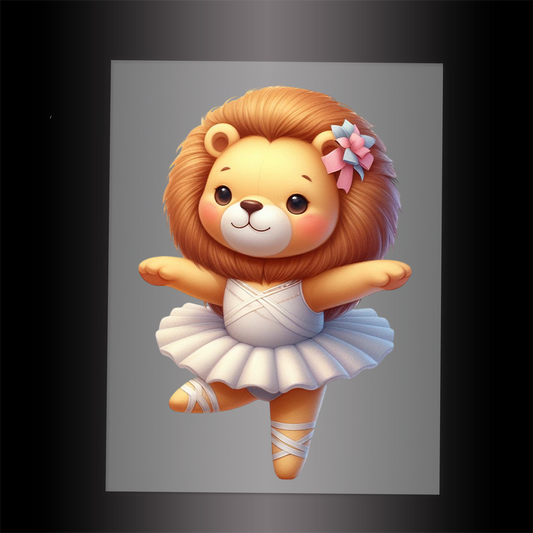 (DTF-10221) BALLERINA LION - Garment Transfer