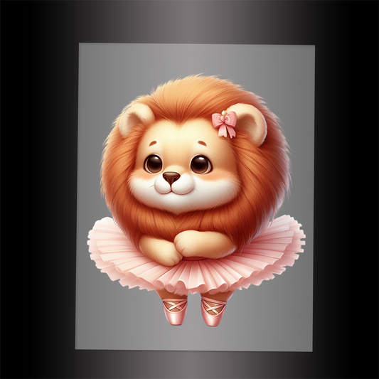 (DTF-10222) BALLERINA LION - Garment Transfer