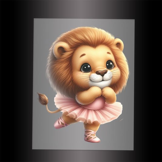 (DTF-10223) BALLERINA LION - Garment Transfer