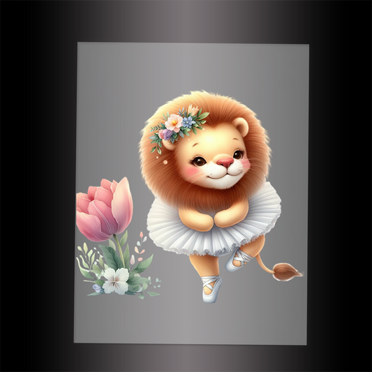 (DTF-10224) BALLERINA LION - Garment Transfer