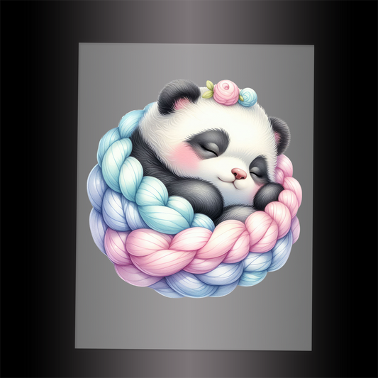 (DTF-1029) SLEEPING PANDA PINK - Garment Transfer