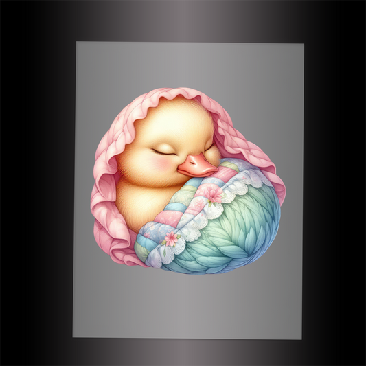 (DTF-1030) SLEEPING DUCK PINK - Garment Transfer