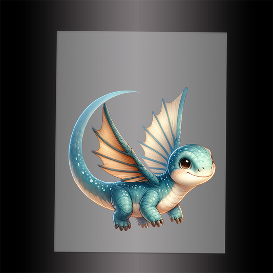 (DTF-1075) BABY DINOSAUR 5 - Garment Transfer