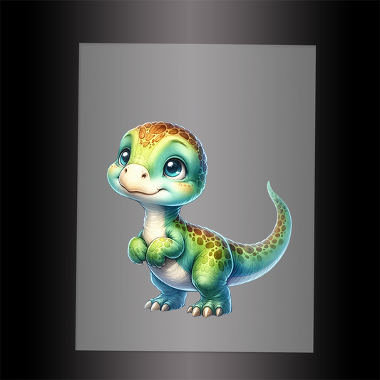 (DTF-1076) BABY DINOSAUR 6 - Garment Transfer