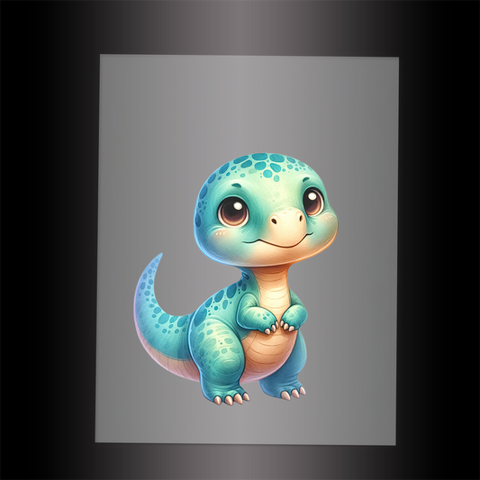 (DTF-1077) BABY DINOSAUR 7 - Garment Transfer