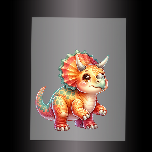 (DTF-1078) BABY DINOSAUR 8 - Garment Transfer