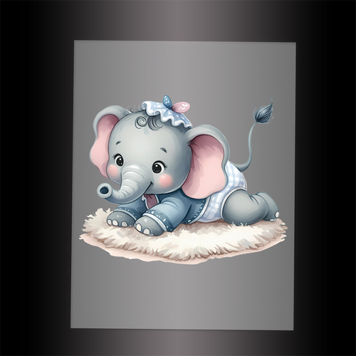 (DTF-1089) BABY ELEPHANT 1 - Garment Transfer