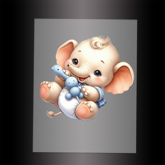(DTF-1092) BABY ELEPHANT 4 - Garment Transfer