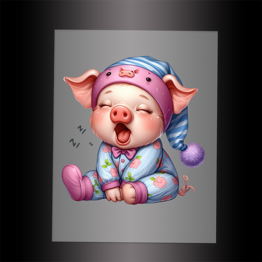(DTF-1099) BABY PIG - Garment Transfer