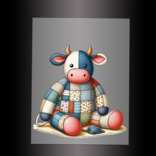 (DTF-1109) PATCHWORK COW - Garment Transfer