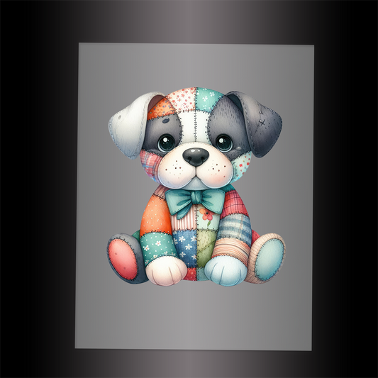 (DTF-1115) PATCHWORK DOG 3 - Garment Transfer
