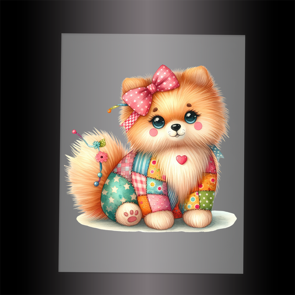 (DTF-1120) PATCHWORK DOG 8 - Garment Transfer