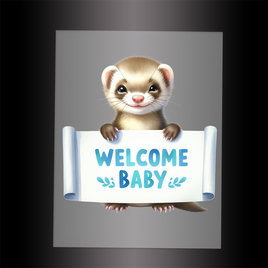 (DTF) OTTER - WELCOME BABY BLUE - Garment Transfer