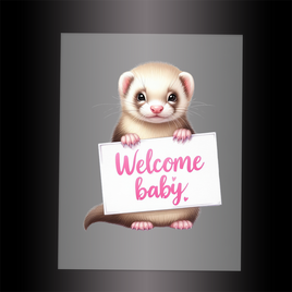 (DTF) OTTER - WELCOME BABY PINK - Garment Transfer