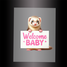 (DTF) OTTER - WELCOME BABY PINK - Garment Transfer