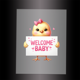 (DTF) CHICK - WELCOME BABY PINK - Garment Transfer