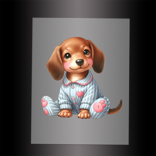 (DTF-1189) BABY SLEEPY DOGS 8 - Garment Transfer