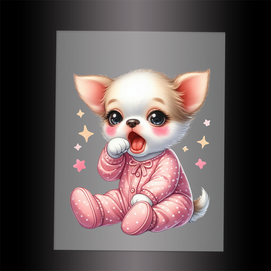 (DTF-1190) BABY SLEEPY DOGS 9 - Garment Transfer