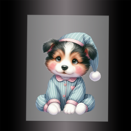 (DTF-1191) BABY SLEEPY DOGS 10 - Garment Transfer