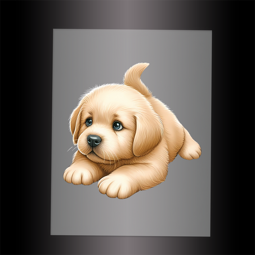 (DTF-1197) BABY GOLD LABRADOR 2 - Garment Transfer