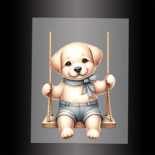 (DTF-1202) BABY GOLD LABRADOR 7 - Garment Transfer