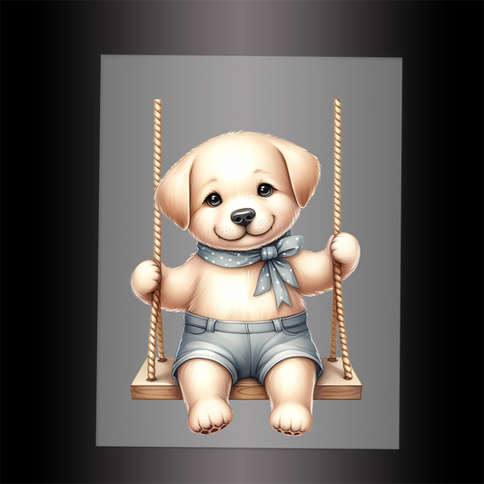 (DTF-1202) BABY GOLD LABRADOR 7 - Garment Transfer