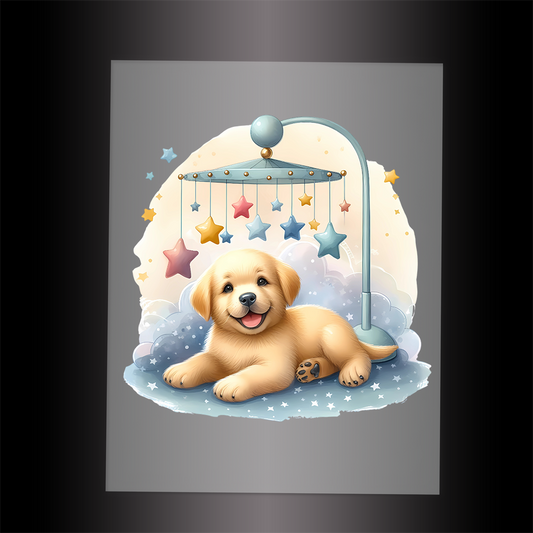 (DTF-1203) BABY GOLD LABRADOR 8 - Garment Transfer