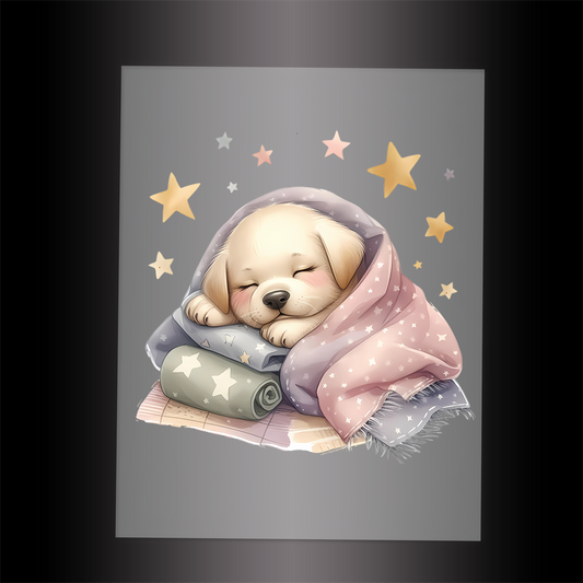 (DTF-1204) BABY GOLD LABRADOR 9 - Garment Transfer