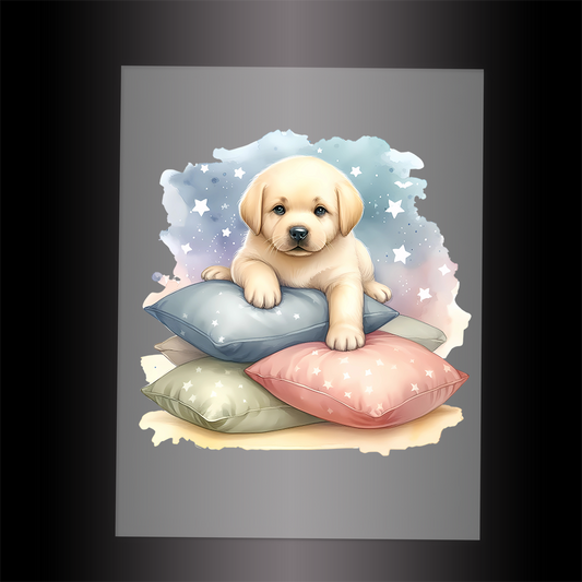 (DTF-1205) BABY GOLD LABRADOR 10 - Garment Transfer