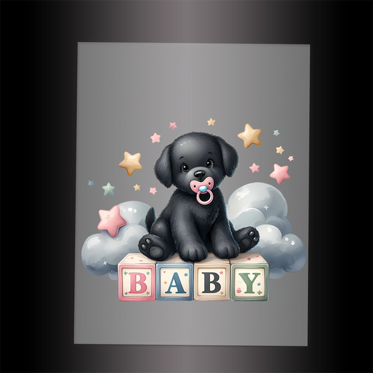 (DTF-1206) BABY BLACK LABRADOR 1 - Garment Transfer
