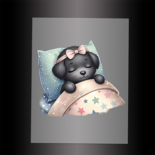(DTF-1207) BABY BLACK LABRADOR 2 - Garment Transfer