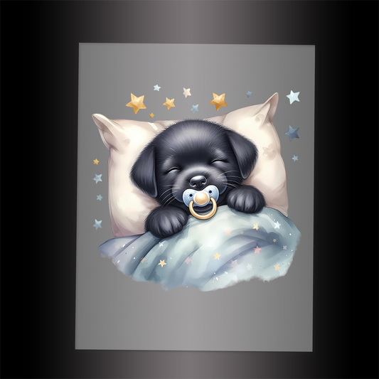 (DTF-1208) BABY BLACK LABRADOR 3 - Garment Transfer