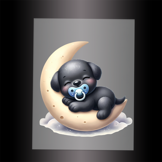 (DTF-1210) BABY BLACK LABRADOR 5 - Garment Transfer