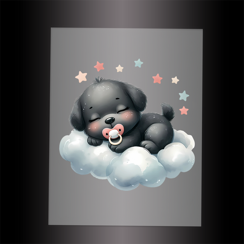 (DTF-1212) BABY BLACK LABRADOR 7 - Garment Transfer
