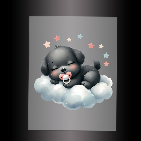(DTF-1212) BABY BLACK LABRADOR 7 - Garment Transfer