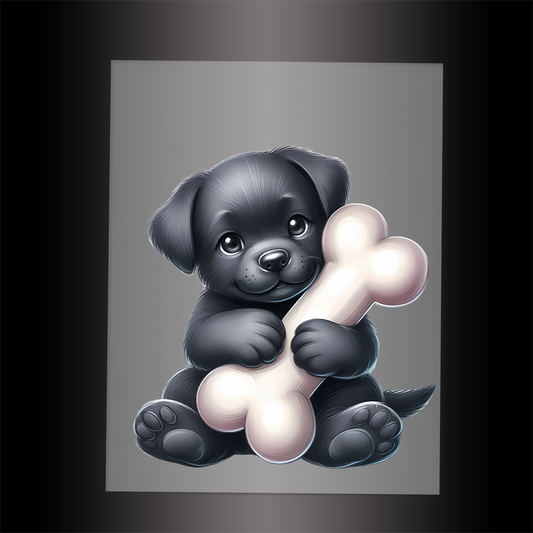 (DTF-1213) BABY BLACK LABRADOR 8 - Garment Transfer