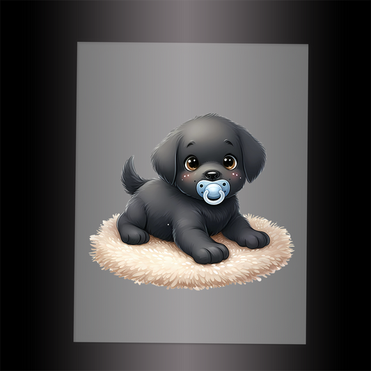 (DTF-1215) BABY BLACK LABRADOR 10  - Garment Transfer