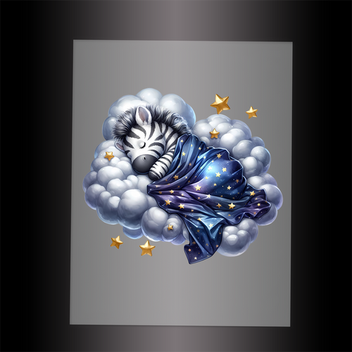 (DTF-1216) CLOUD SLEEPERS - ZEBRA  - Garment Transfer